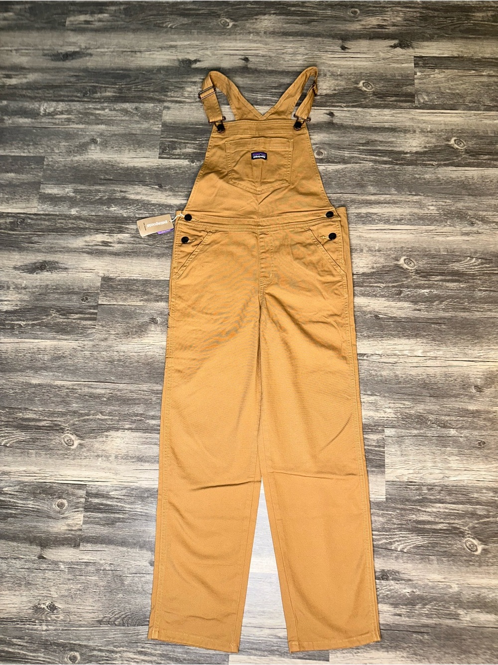 Patagonia Boys’ Organic Cotton Canvas Overalls Tan Brown Size Large (12) NWT